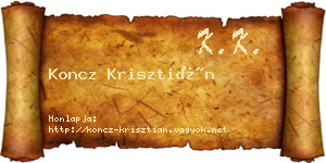 Koncz Krisztián névjegykártya